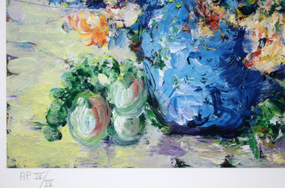 Flowers Rita Asfour Original Lithograph Pencil Signed Still Life Bouquet of