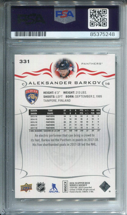 Aleksander Barkov Autographed Upper Deck Card Psa Auto Grade 10