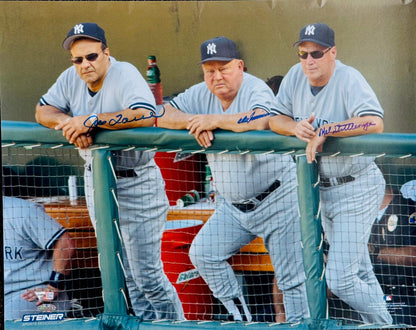 Joe Torre Don Zimmer & Mel Stottlemyre Signed 16X20 Photo (Steiner)
