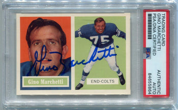 Gino Marchetti 1957 Topps Reprint Autographed