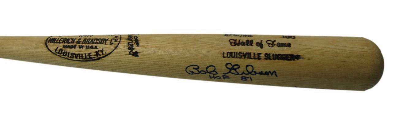 Bob Gibson Hof Cardinals Signed/Inscr Louisville Slugger Baseball Bat Jsa 160654