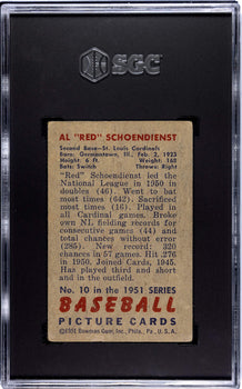 3 Red Schoendienst 1951 Bowman Card #10 SGC