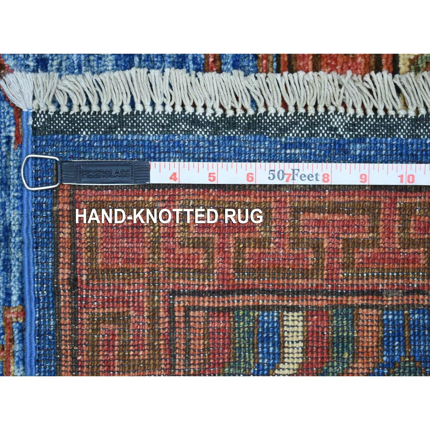 5'9"X7'10" Blue Turkeman Ersari With Khotan Design Soft Wool Oriental Rug