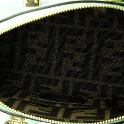 Fendi Logo By The Way Top Handle Bag Embossed Leather Mini