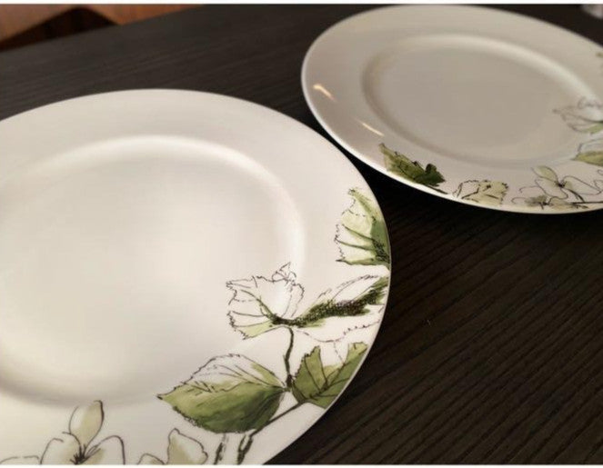 Tableware Wedgwood Vera Wang Floral Leaf Plate 27cm Set of 2 Elegant Bone China