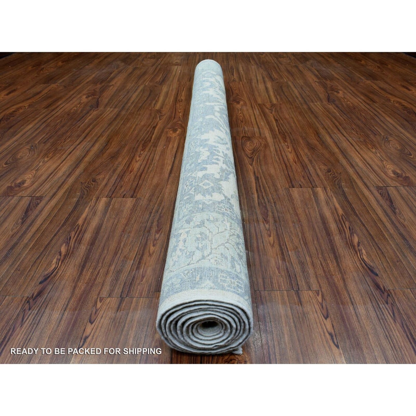 6'1"X9' Ivory Hand Knotted Fine Peshawar Soft Wool Oriental Rug