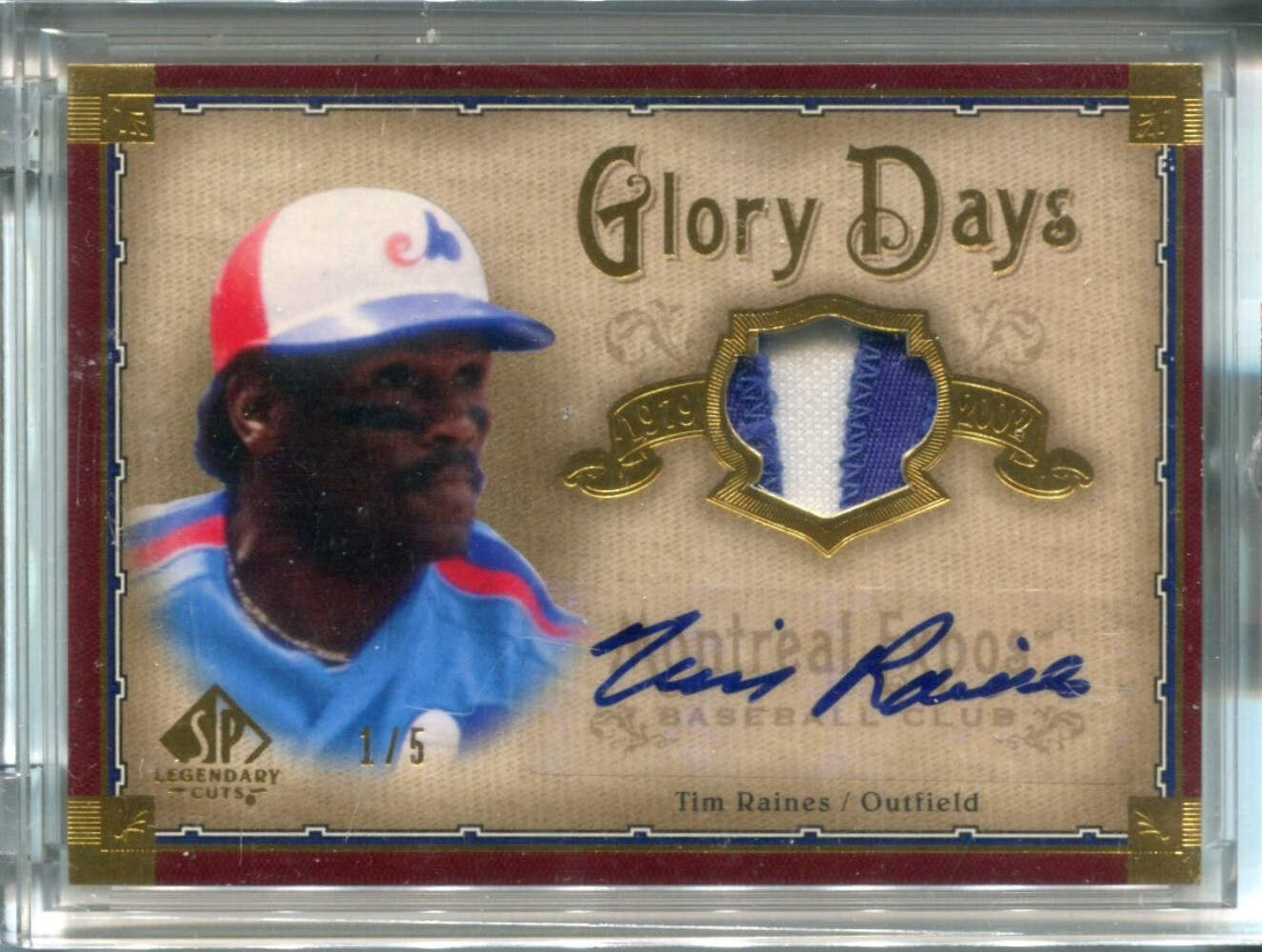 Tim Raines 2005 Upper Deck Sp Legendary Cuts Autographed Card #Gdtr /5