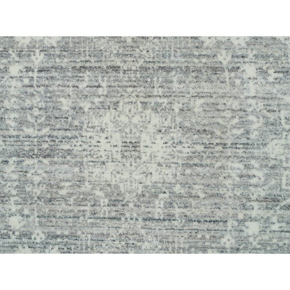 9'X12' Cloudy Gray Karajeh Design 100% Wool Hand Loomed Oriental Rug