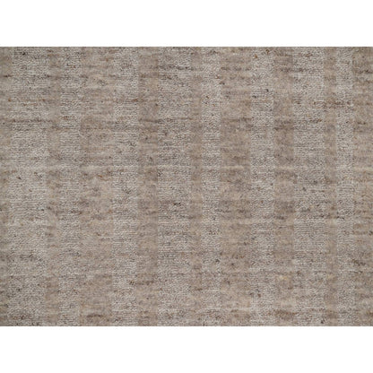 2'7"X10' Brown Natural Wool Salt And Pepper Effect Hand Loomed Runner Rug