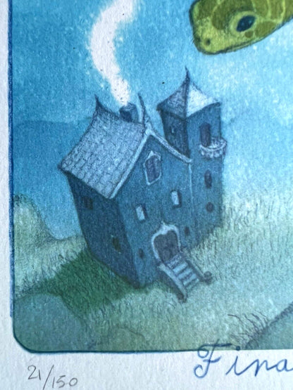 Alessandra Roberti Lithograph Tecnica Mista Pastello Firmata Numerata