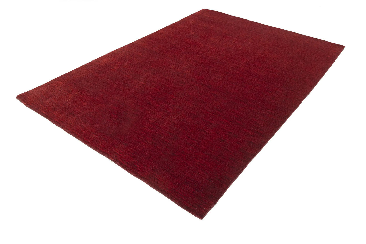 Maroon Red Solid Hand-Loomed 6X9 Gabbeh Wool Rug Oriental Carpet 5'11x8'8