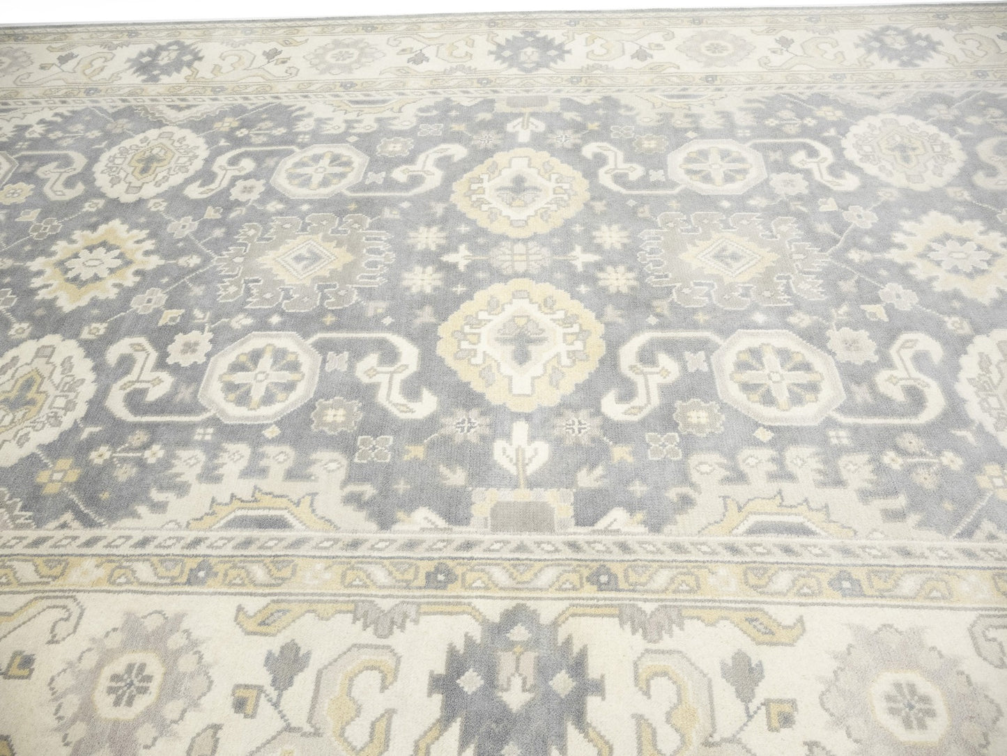 Handmade Oushak Chobi Oriental Rug Muted Floral Design Oversized 9X18 Carpet