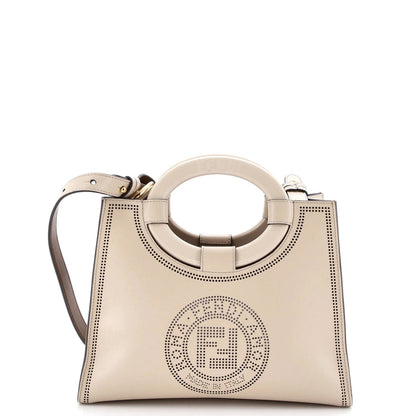Fendi Runaway Shopper Tote Perforated Leather Small