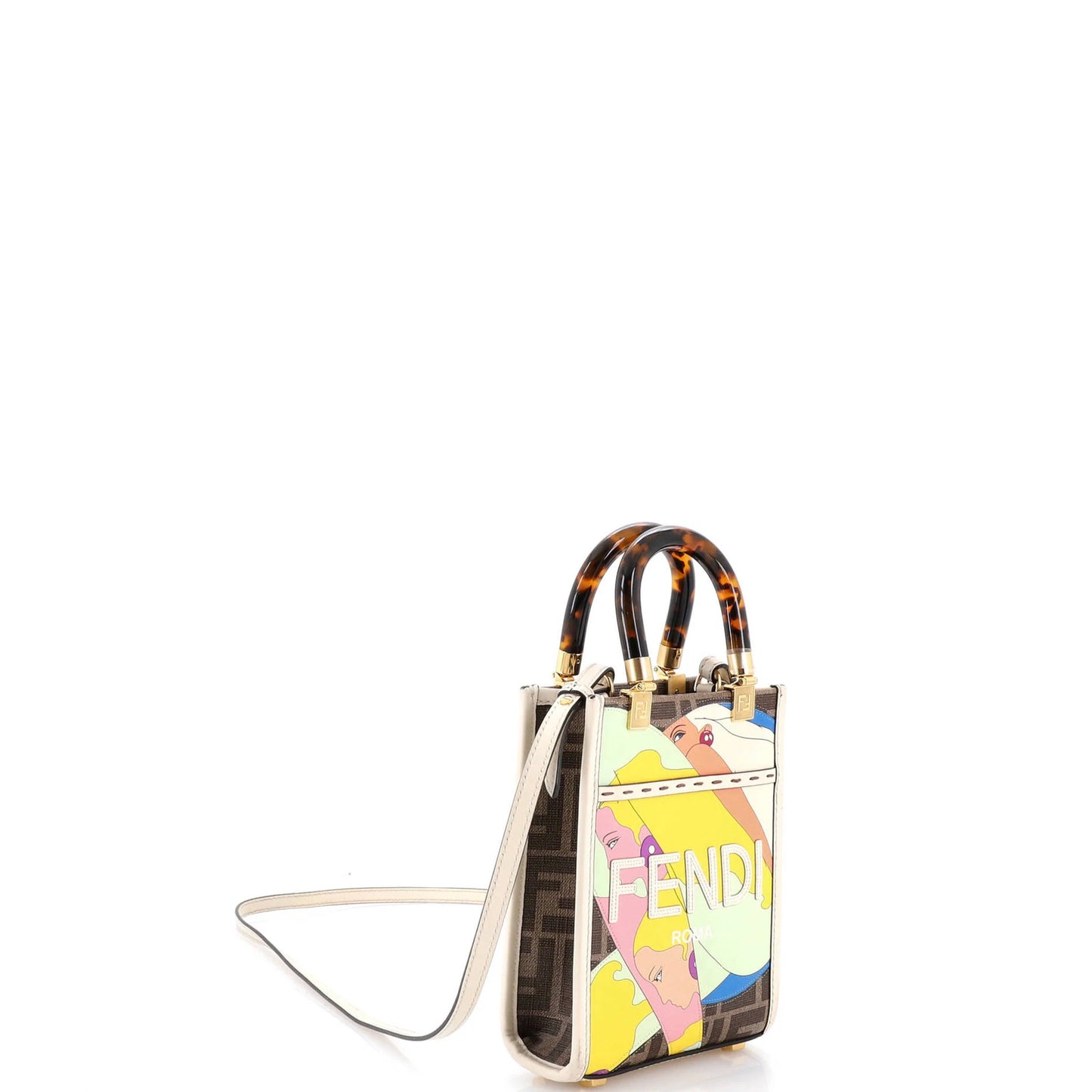 Fendi Sunshine Shopper Tote Printed Zucca Coated Canvas Mini