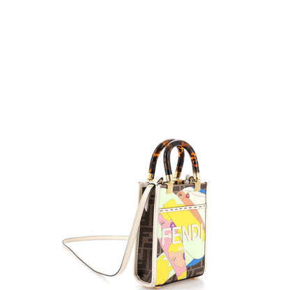 Fendi Sunshine Shopper Tote Printed Zucca Coated Canvas Mini