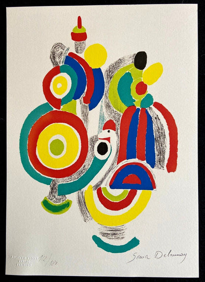 Sonia Delaunay Lithograph, Coa Signed Op Numbered Certified