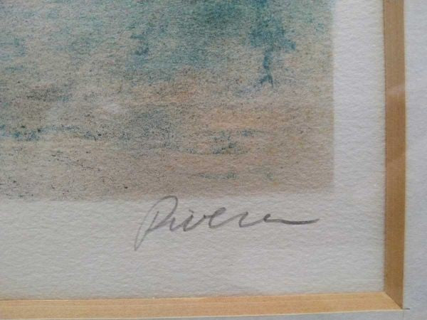 Antonio Rivera Signed Lithograph Forest By The Water 64/200 Spanish Landscape