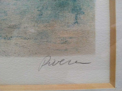 Antonio Rivera Signed Lithograph Forest By The Water 64/200 Spanish Landscape