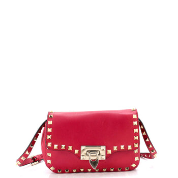 Valentino Garavani Rockstud Flip Lock Flap Bag Leather Mini