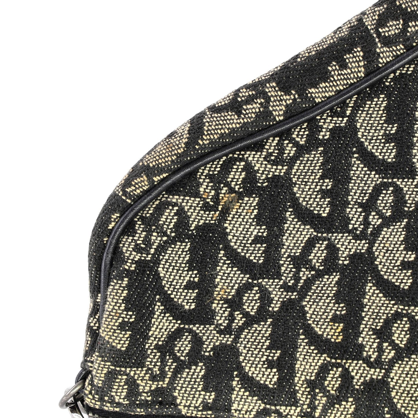 Christian Dior Vintage Saddle Bag Diorissimo Canvas Mini