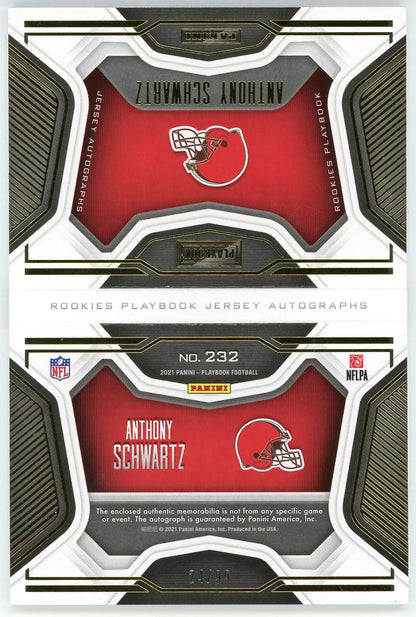 Anthony Schwartz Autographed 2021 Panini Playbook