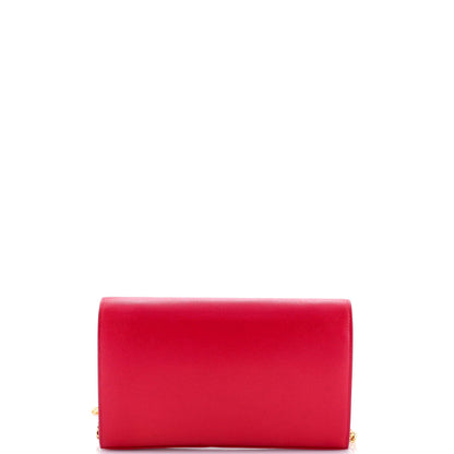 Saint Laurent Classic Monogram Wallet On Chain Leather