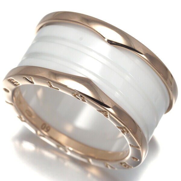 Bvlgari Ring B.Zero1 4-Band Eu60 18K 750 Rose Gold/Ceramic