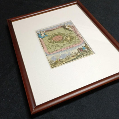 Leeuwe (Leuven) Daniel De La Feuille 1735 Hand-Colored Map Ratelband Framed Coa