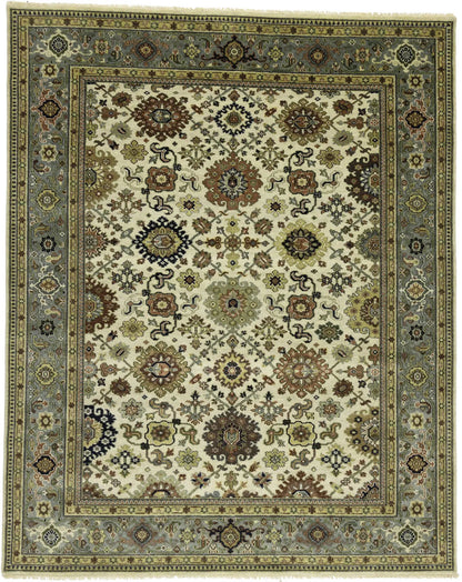 Wool Oriental Rug Geometric Style Carpet Farmho