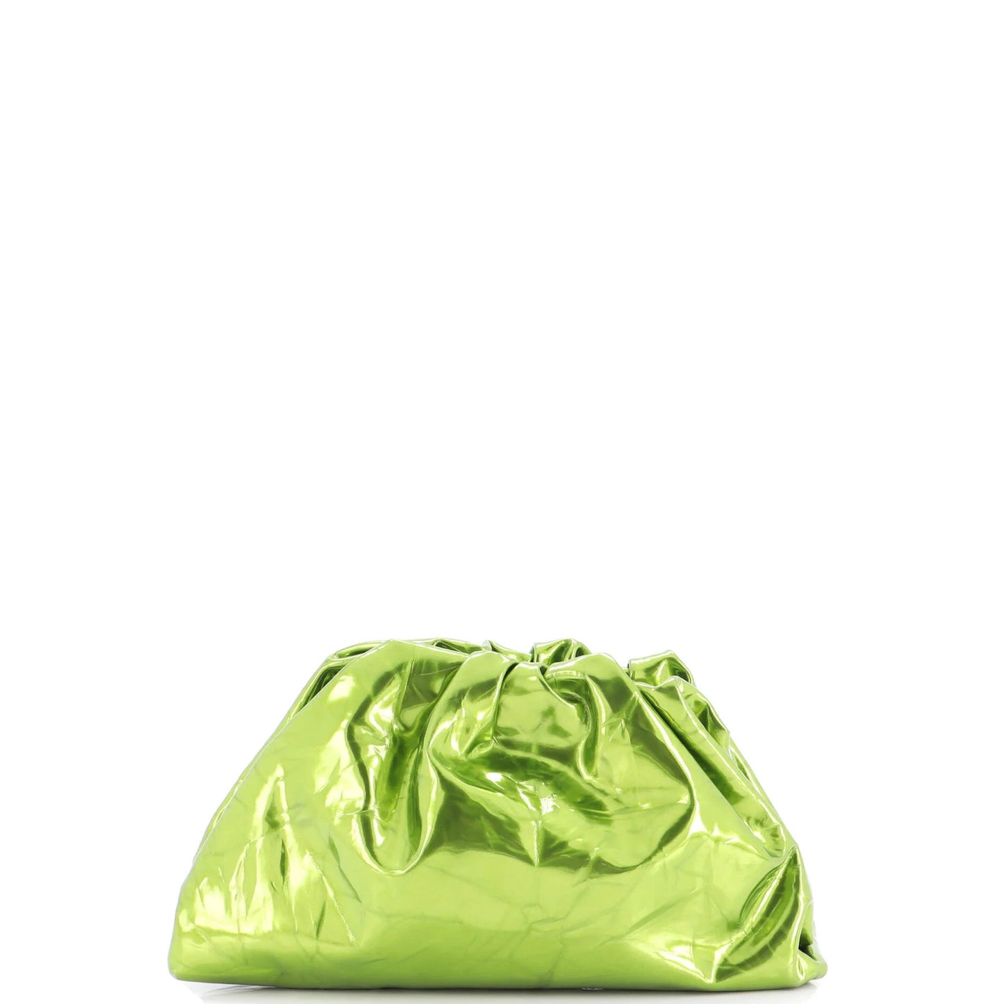 Bottega Veneta The Pouch Crinkled Metallic Patent Teen