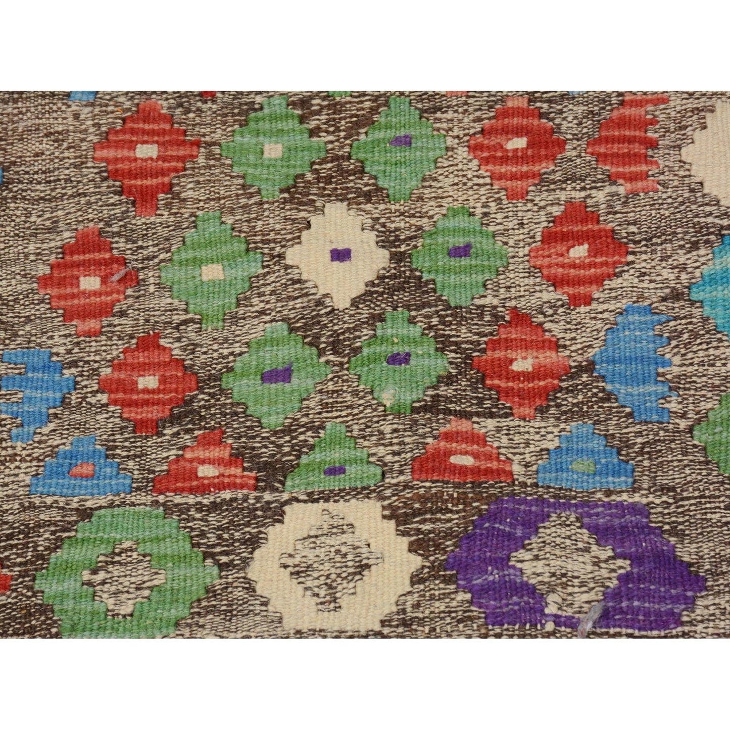 2'9"X4' Colorful Reversible Afghan Kilim Flat Weave Wool Hand Woven Rug