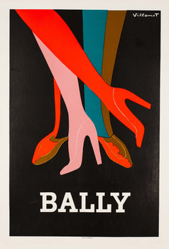 Bally By Bernard Villemot Original 1979 Vintage Poster On Linen