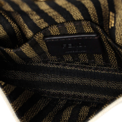 Fendi Chain Baguette Charm Bag Zucca Embroidered Canvas Nano