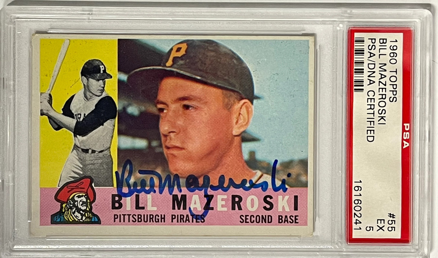Bill Mazeroski Autographed 1960 Topps Card #55 (Psa)