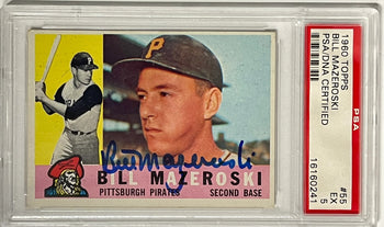 Bill Mazeroski Autographed 1960 Topps Card #55 (Psa)