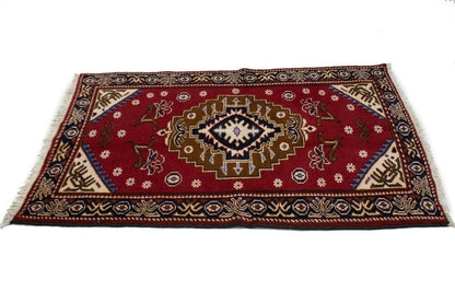 Hand-Knotted Geometric Tribal Oriental Area Rug