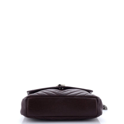 Saint Laurent Classic Monogram College Bag Matelasse Chevron Leather Medium