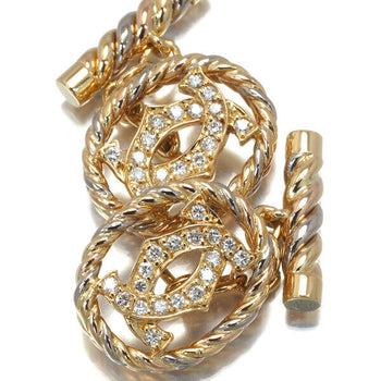 Cartier Rare Cufflinks Single-Cut Diamond 2C 3Color 18K Yg/Wg/Rose Gold