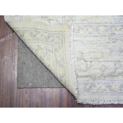 8'X9'5" Voyage Gray Hand Knotted Afghan Angora Oushak Wool Oriental Rug