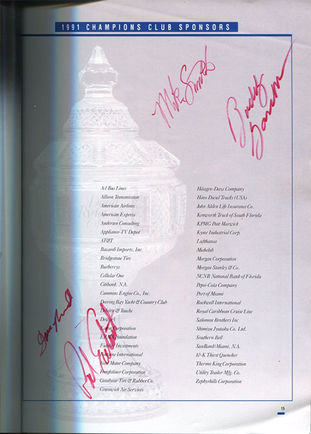 Greg Norman, Jack Nicklaus, & Others Signed 1991 Doral-Ryder Open Program