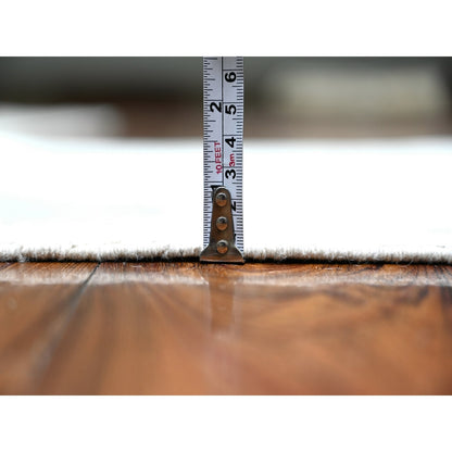 2'8"X12' Ivory Washed Out Peshawar Hand Knotted 100% Wool Runner Rug