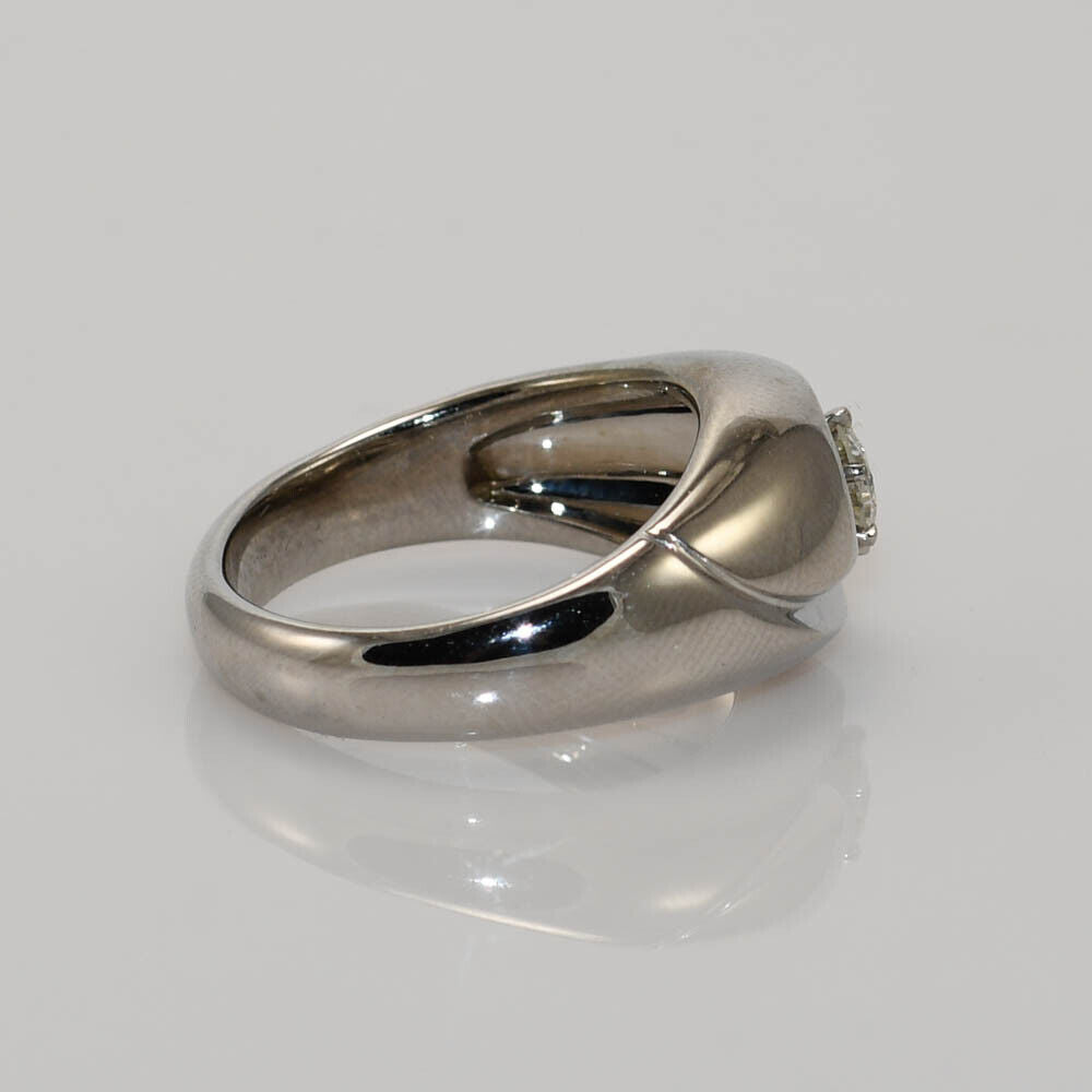 18K White Gold Men'S Diamond Solitaire Ring By