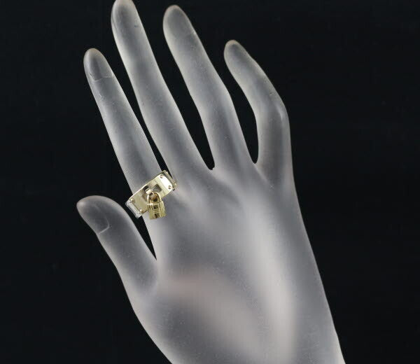 Hermes Ring Kelly Padlock Eu50 18K 750 Yellow Gold/Silver