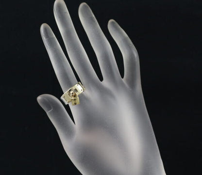 Hermes Ring Kelly Padlock Eu50 18K 750 Yellow Gold/Silver