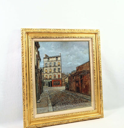 Jean Keime (French) - Mnilmontant Original Painting Oil On Canvas Signed Framed