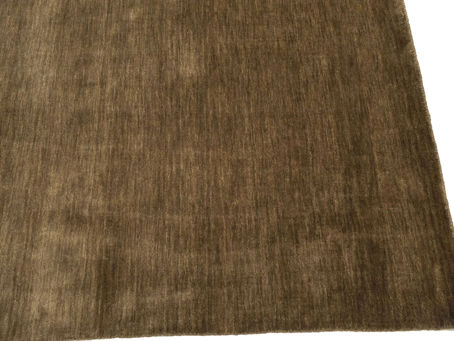 Brown Solid Design Hand-Loomed 9X12 Gabbeh Wool