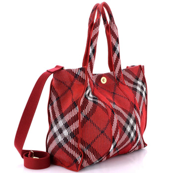 Burberry Shopper Tote Knit Check Jacquard Medium
