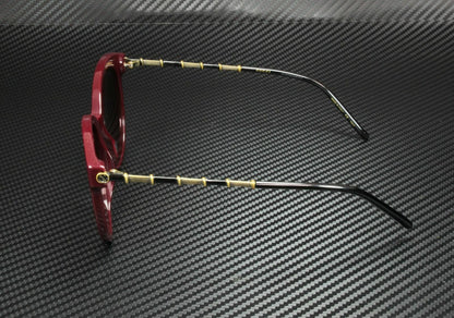 Gucci Gg0653S 003 Round Oval Burgundy Gold