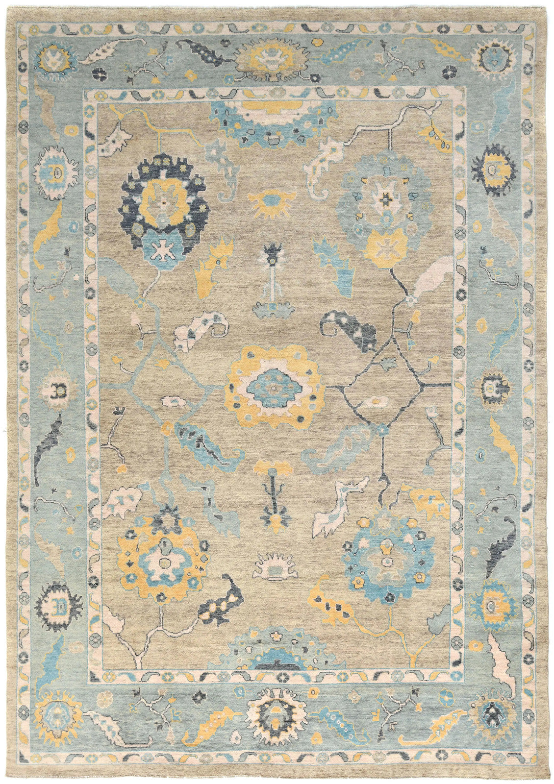 Extra Large Hand-Knotted Oushak Chobi Oriental