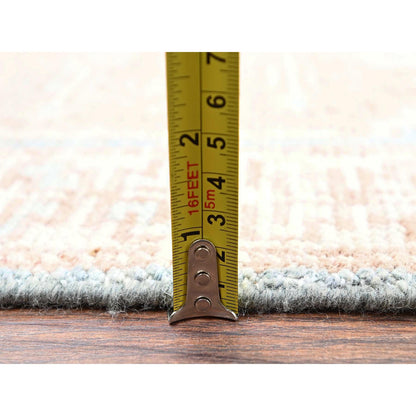 1'9"X3'1" Peach Color Wool Rug Anatolian Village Design Hand Knotted Mat